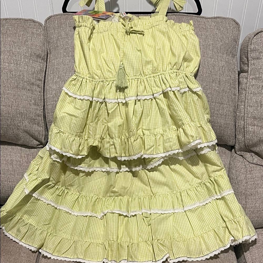 Elegant lime Tiered Women's Dress